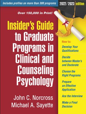 cover image of Insider's Guide to Graduate Programs in Clinical and Counseling Psychology